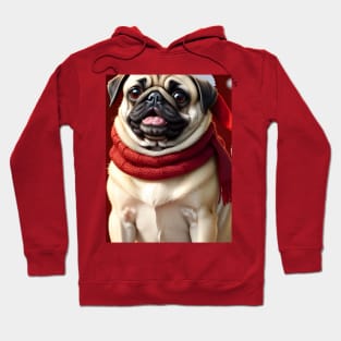 Cute Christmas pug puppy Hoodie